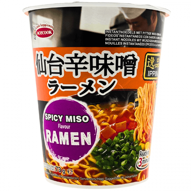 Acecook Ippin Instant Noedels in Beker – Pittige Miso Smaak 73g